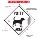 Potty Area with Dog Standing Signs or Sticker-2