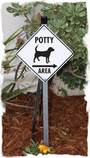 Potty Area with Dog Standing and Right Arrow Signs or Sticker-5