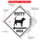 Potty Area with Dog Standing and Left Arrow Signs or Sticker-3