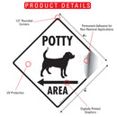 Potty Area with Dog Standing and Left Arrow Signs or Sticker-2