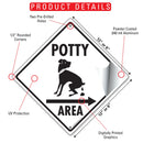 Potty Area with Dog Pooping and Right Arrow Signs or Sticker-3