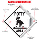Potty Area with Dog Pooping and Left Arrow Signs or Sticker-3