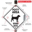 Potty Area with Dog Standing and Behind Hotel Signs or Sticker-4