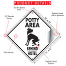 Potty Area with Dog Pooping and Behind Hotel Signs or Sticker-2