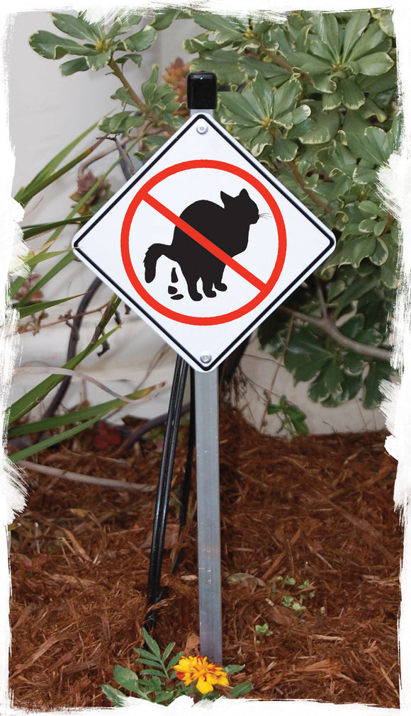 No Cat Pooping Signs or Sticker