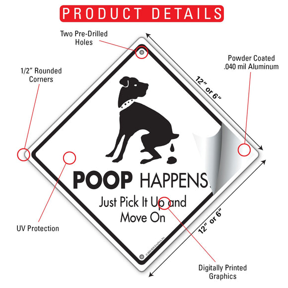 Poop Happens Dog Poop Signs or Sticker