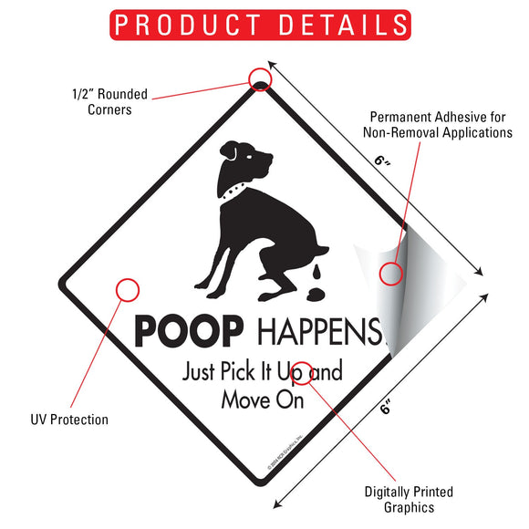Poop Happens Dog Poop Signs or Sticker