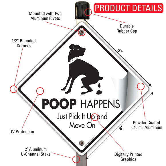 Poop Happens Dog Poop Signs or Sticker