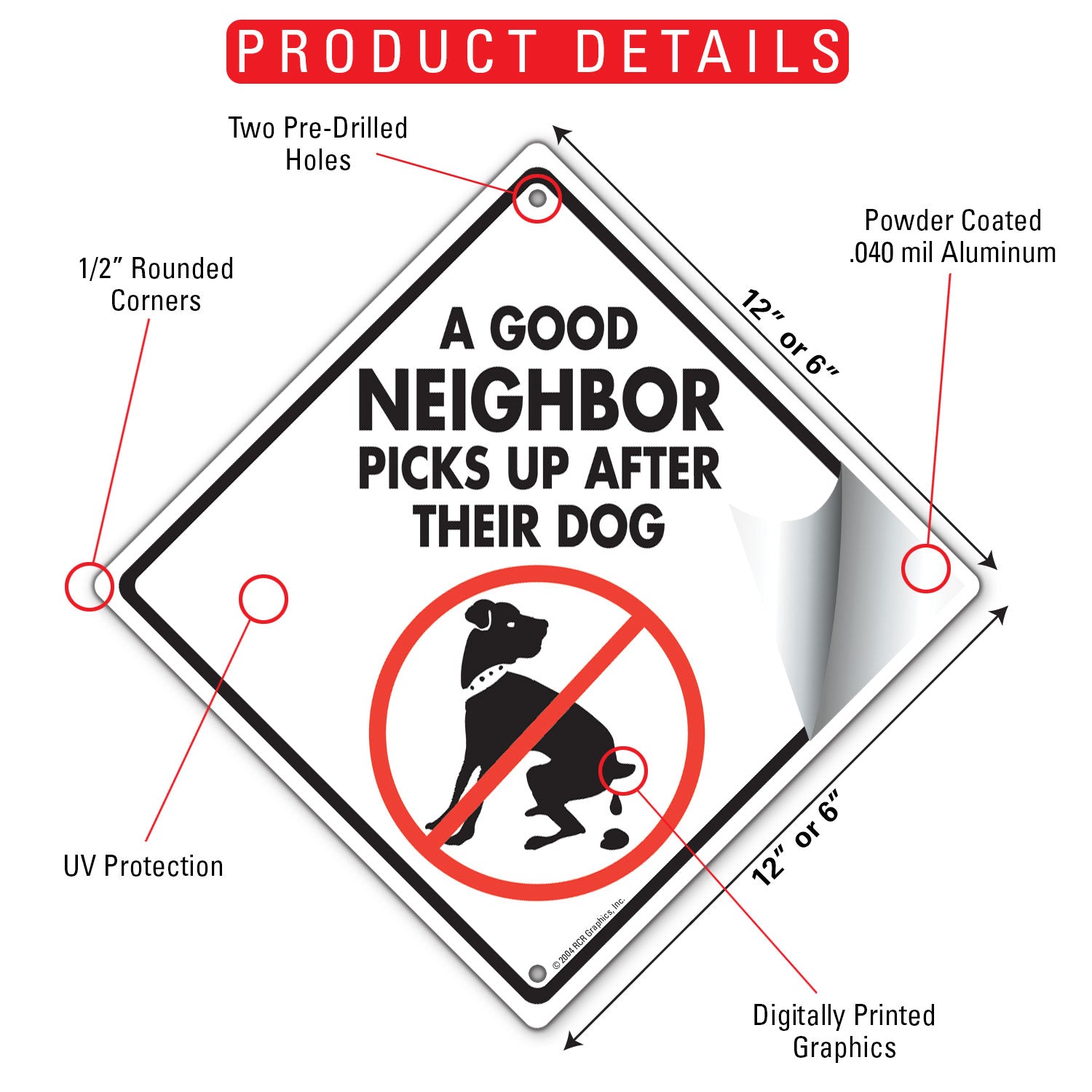 A Good Neighbor Picks Up Dog Poop Signs or Sticker