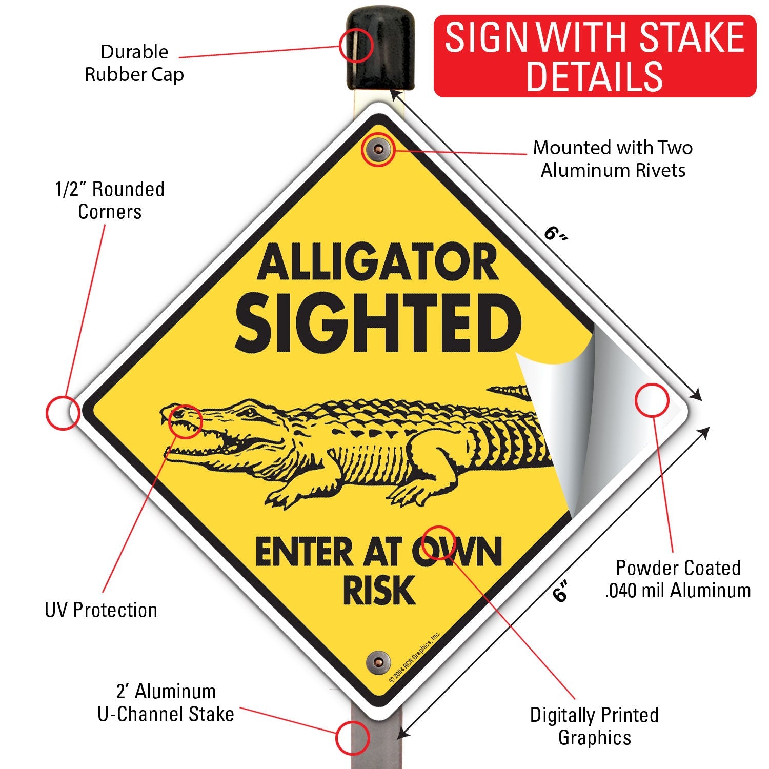 Alligator Sighted - Enter at Own Risk Signs or Sticker