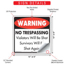 Warning! No Trespassing on Property Signs or Sticker-3