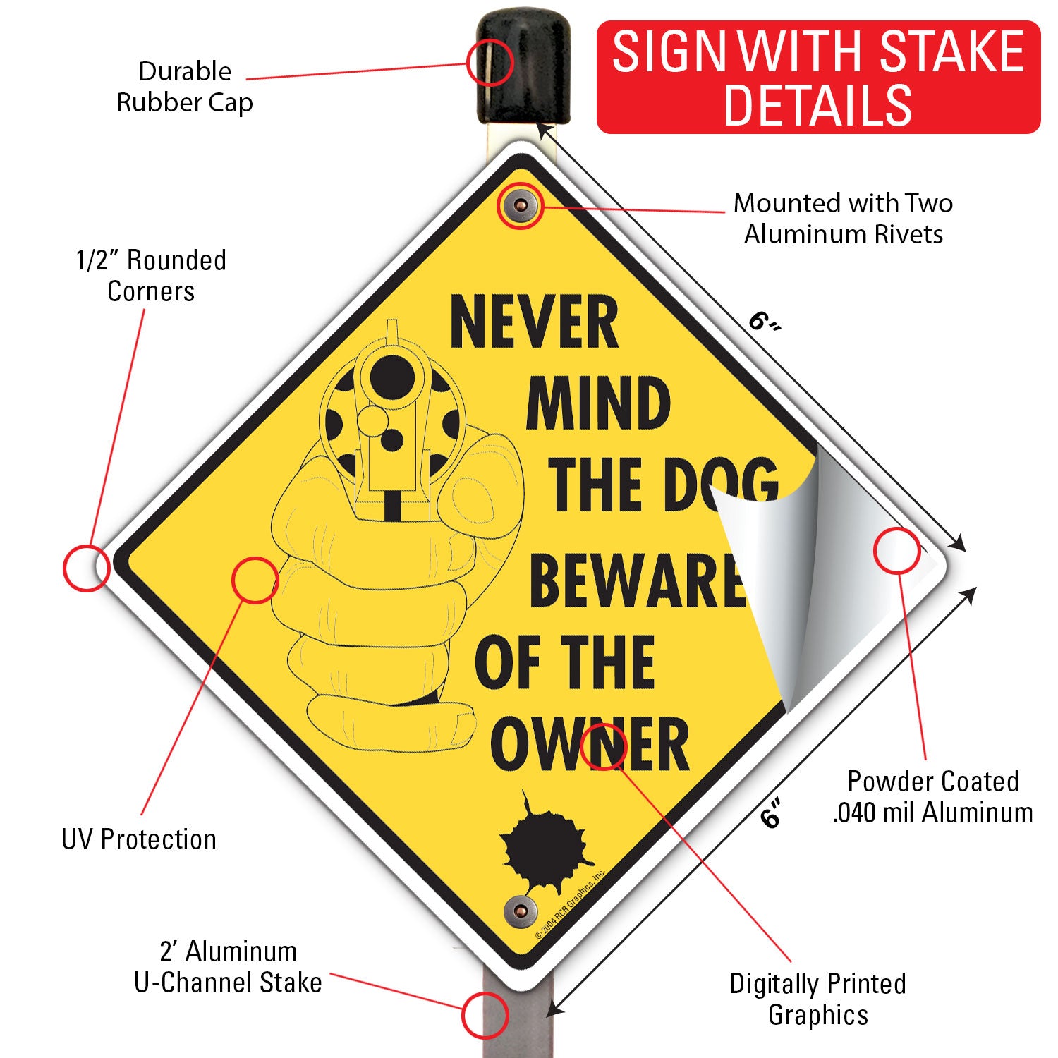 Nevermind the Dog Beware of the Owner Signs or Sticker