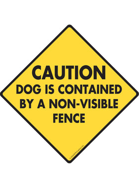 Caution! Dog is Contained Sign or Sticker