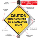 Caution! Dog Contained Non-Visible Fence Signs or Sticker-4