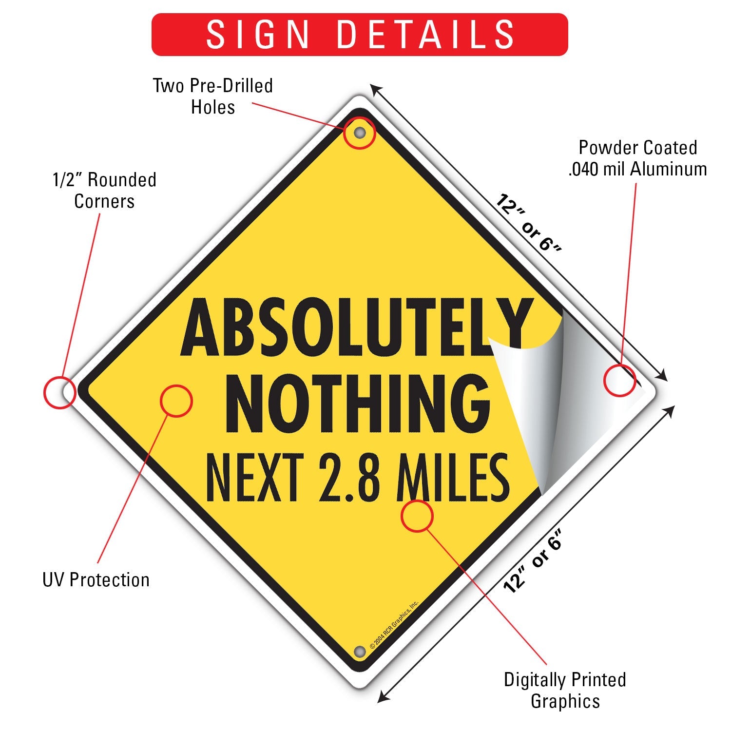 Absolutely Nothing Next 2.8 Miles Signs or Sticker