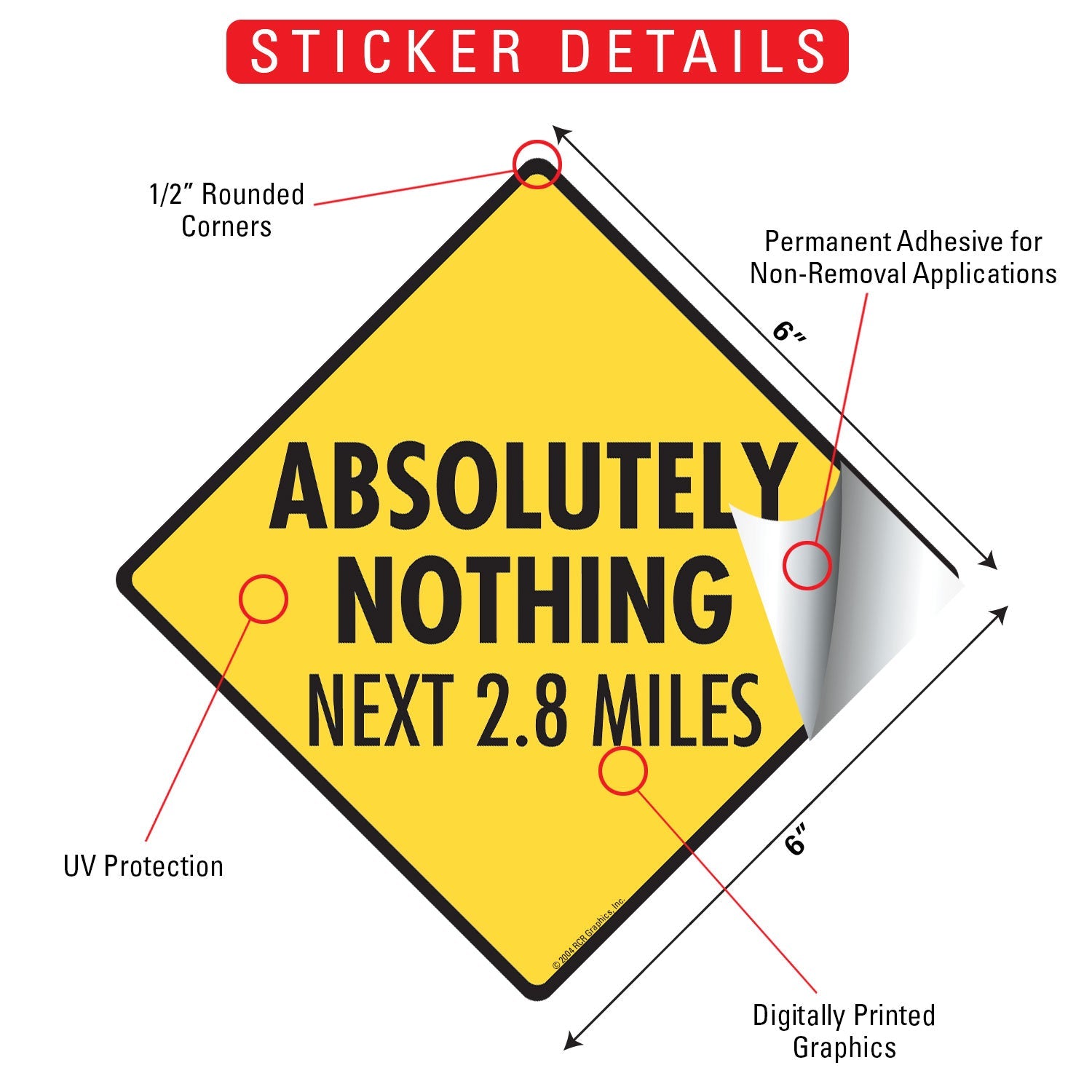 Absolutely Nothing Next 2.8 Miles Signs or Sticker - 0