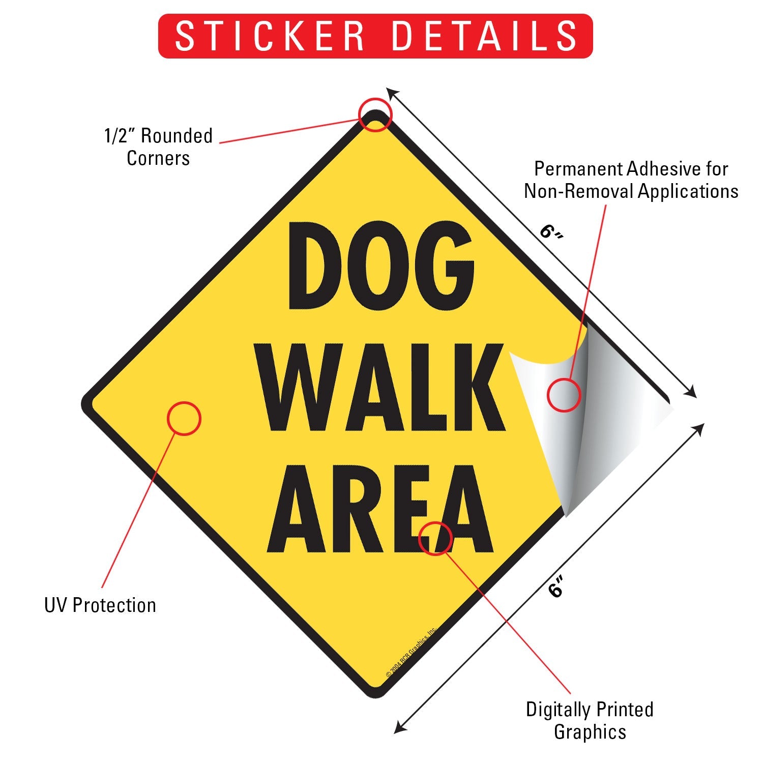 Dog Walk Area Signs or Sticker - 0