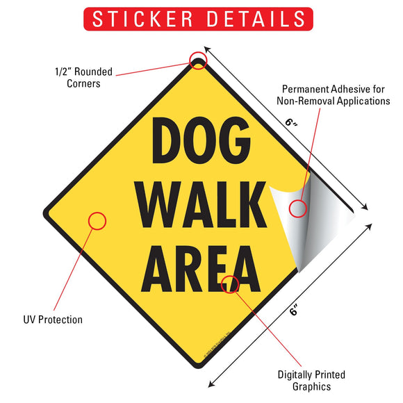 Dog Walk Area Signs or Sticker