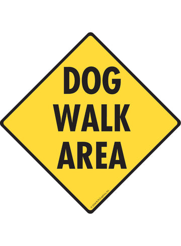 Dog Walk Area Exterior Dog Pooping Aluminum Sign or Vinyl Sticker