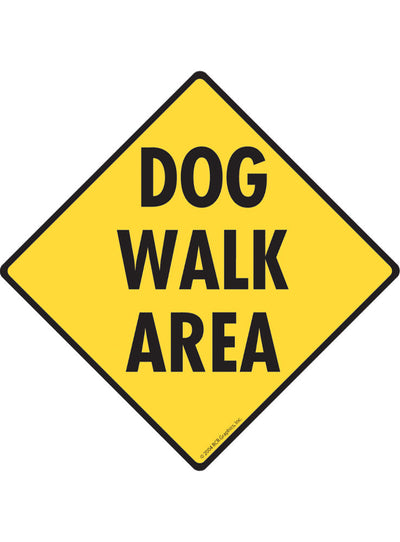 Dog Walk Area Exterior Dog Pooping Aluminum Sign or Vinyl Sticker