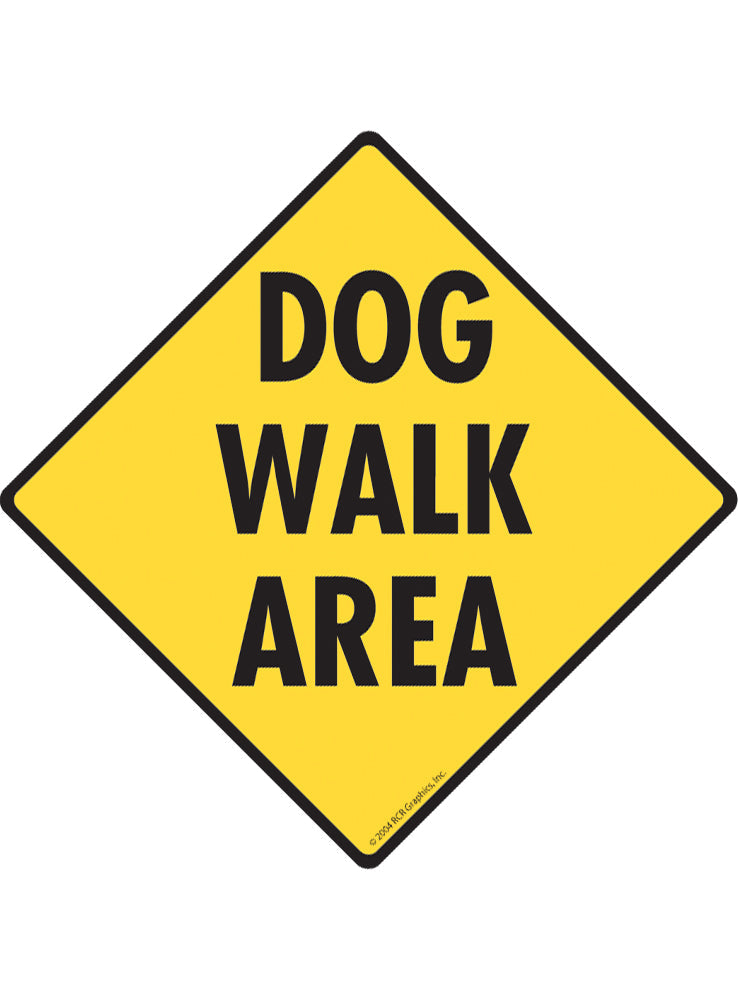 Dog Walk Area Exterior Dog Pooping Aluminum Sign or Vinyl Sticker