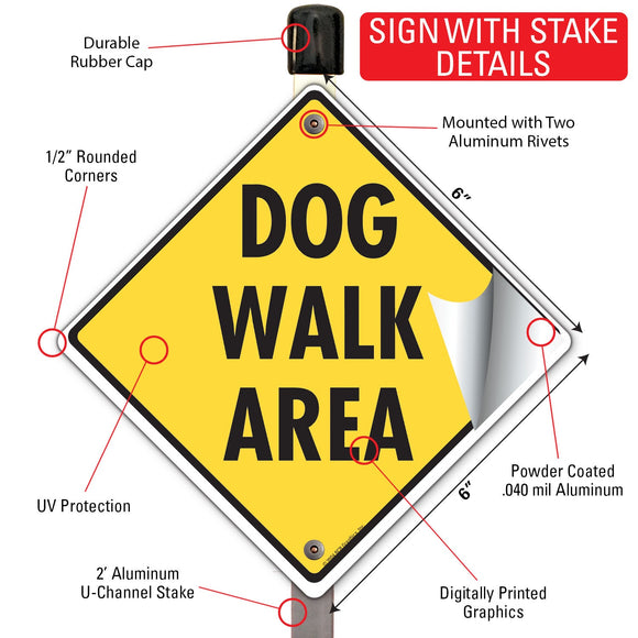 Dog Walk Area Signs or Sticker