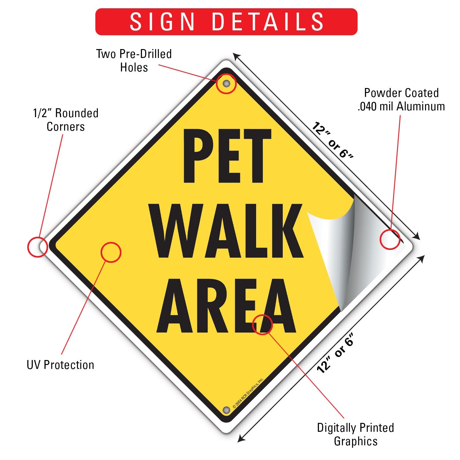 Pet Walk Area Signs or Sticker