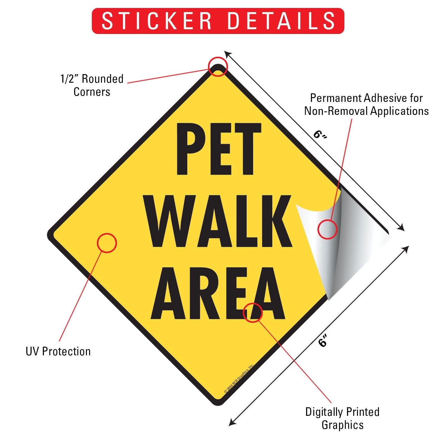 Pet Walk Area Signs or Sticker - 0