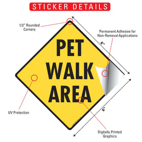 Pet Walk Area Signs or Sticker - 0