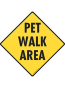 Pet Walk Area Exterior Dog Pooping Aluminum Sign or Vinyl Sticker