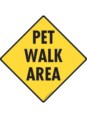 Pet Walk Area Exterior Dog Pooping Aluminum Sign or Vinyl Sticker