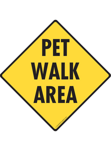 Pet Walk Area Exterior Dog Pooping Aluminum Sign or Vinyl Sticker