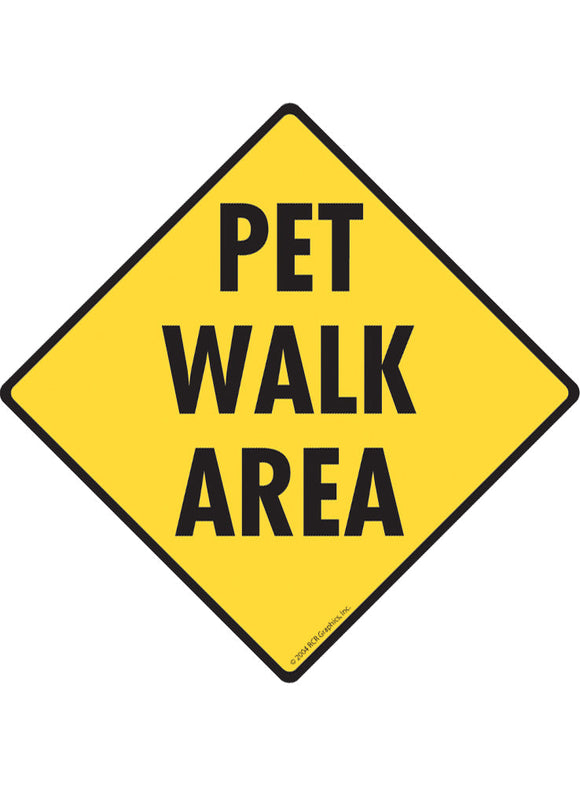 Pet Walk Area Exterior Dog Pooping Aluminum Sign or Vinyl Sticker