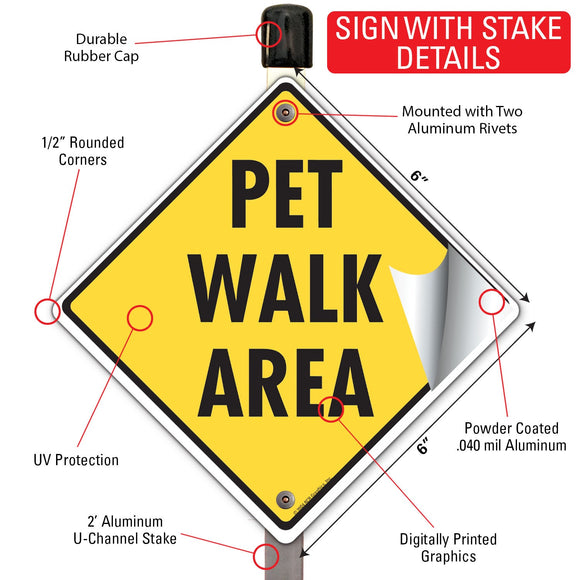 Pet Walk Area Signs or Sticker