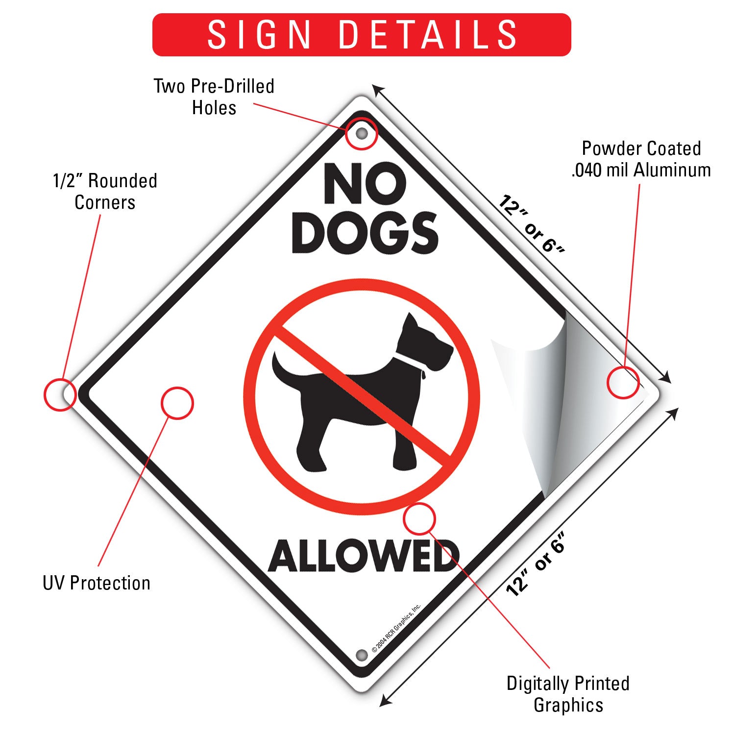 No Dogs Allowed Signs or Sticker