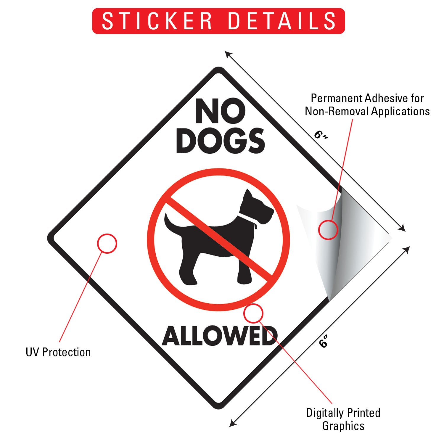 No Dogs Allowed Signs or Sticker - 0