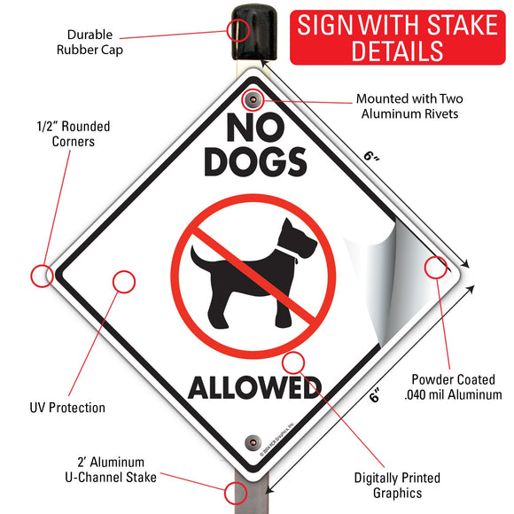 No Dogs Allowed Signs or Sticker