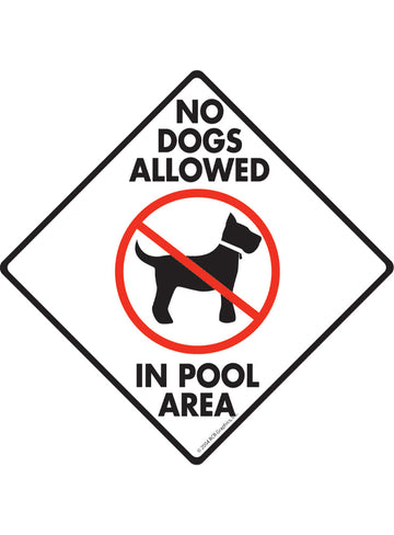 No Dogs Allowed in Pool Area Exterior Aluminum Sign or Vinyl Sticker