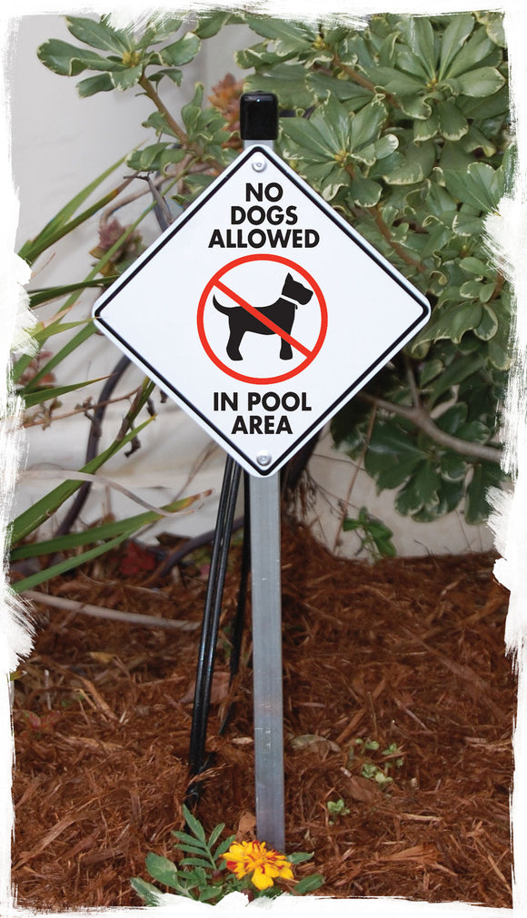 No Dogs Allowed in Pool Area Signs or Sticker