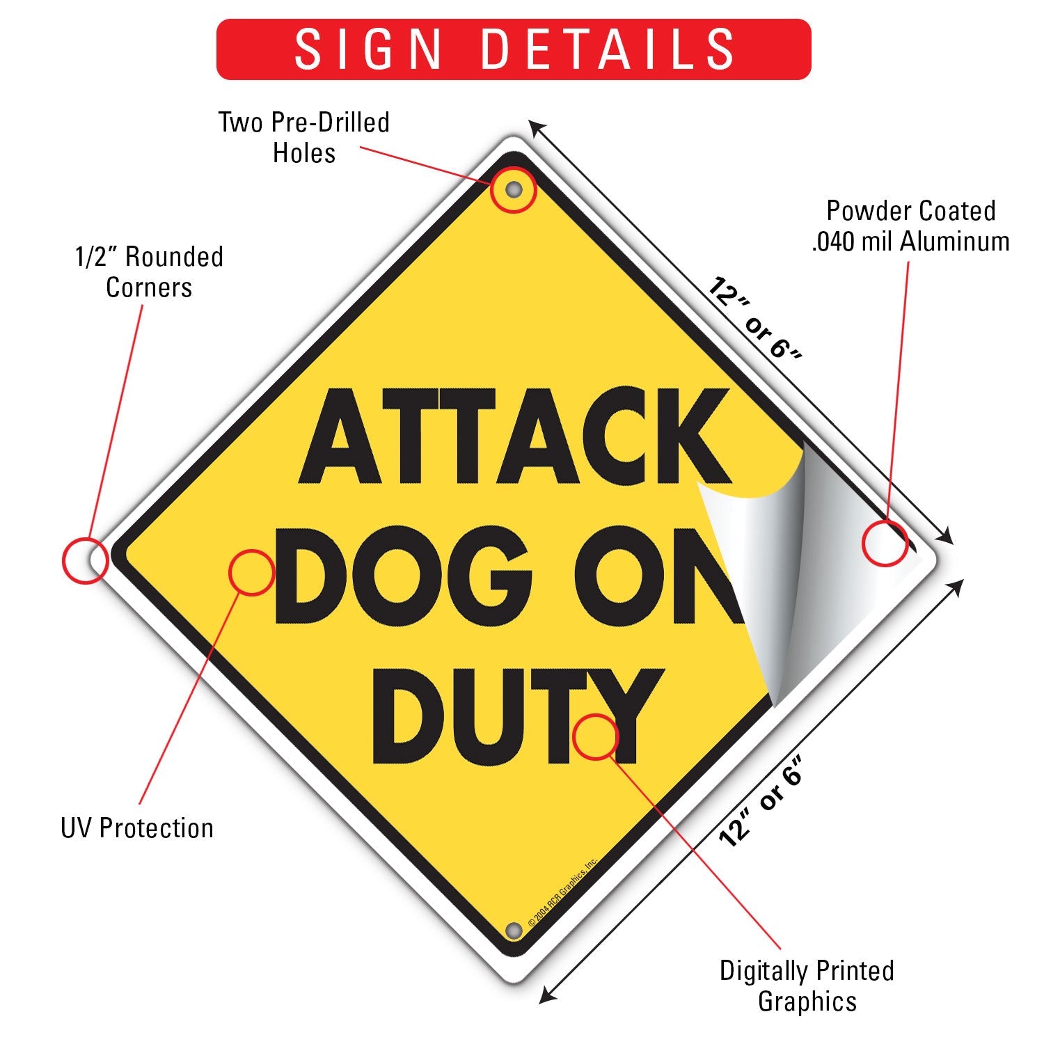 Attack Dog on Duty Signs or Sticker