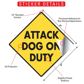 Attack Dog on Duty Signs or Sticker - 0
