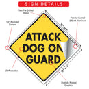 Attack Dog on Guard Signs or Sticker-3