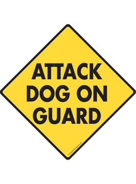 Attack Dog on Guard Sign or Sticker
