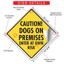 Caution! Dogs on Premises - Enter Own Risk Signs or Sticker-3