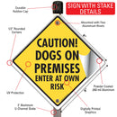 Caution! Dogs on Premises - Enter Own Risk Signs or Sticker-4