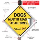 Dogs Must Be Leashed Signs or Sticker-4