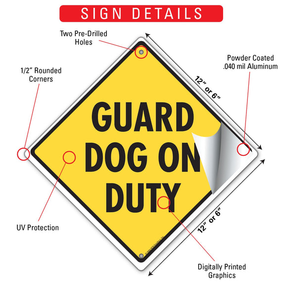 Guard Dog on Duty Signs or Sticker