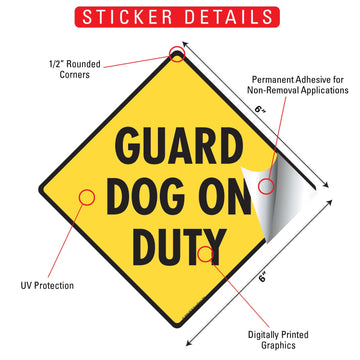 Guard Dog on Duty Signs or Sticker - 0