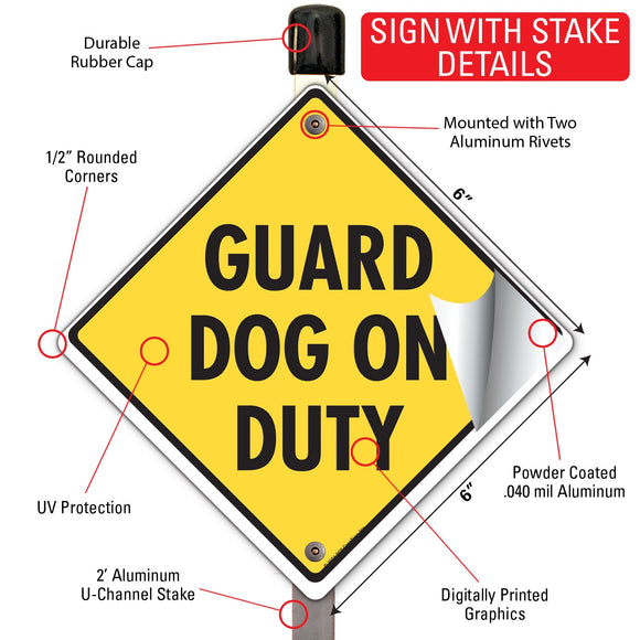 Guard Dog on Duty Signs or Sticker