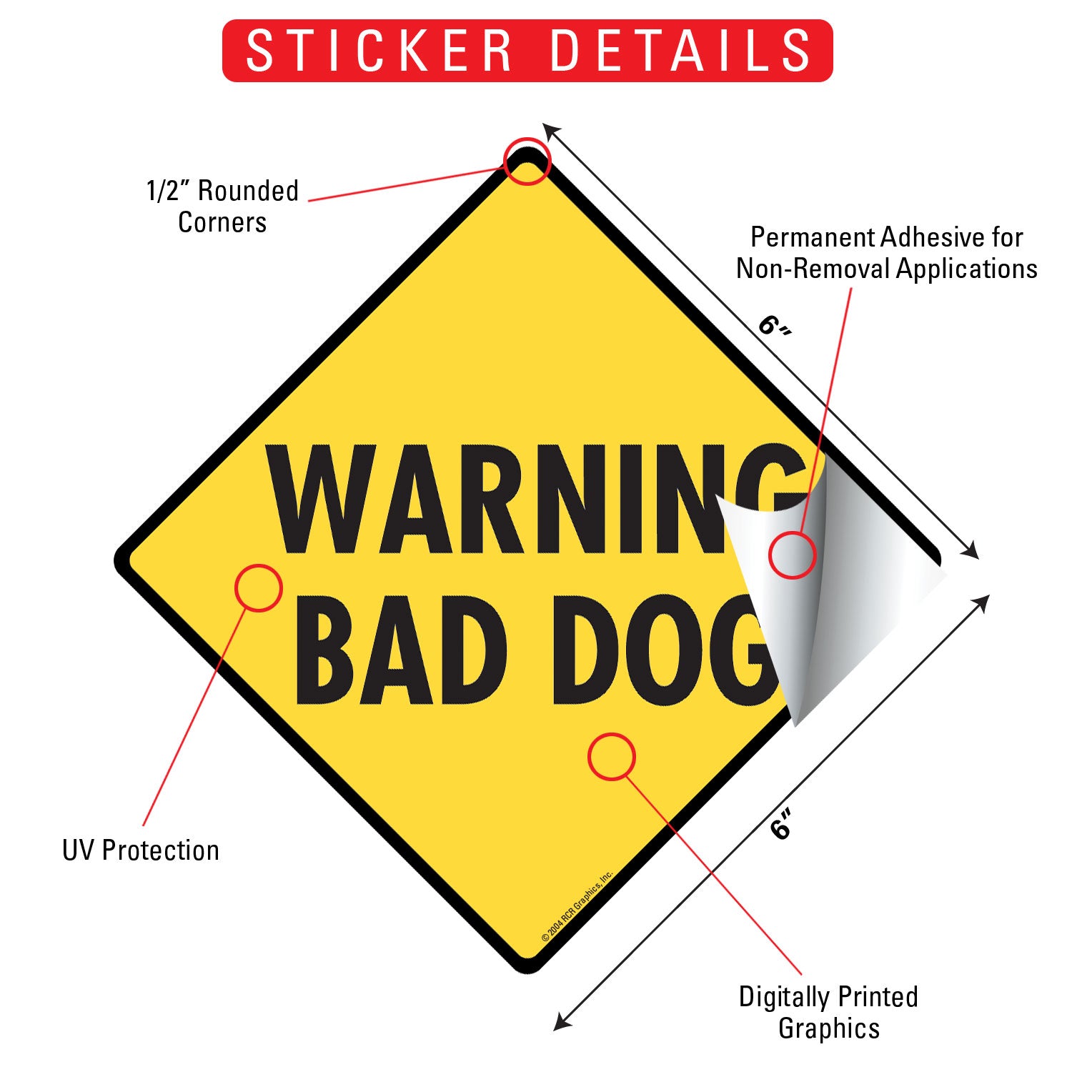 Warning Bad Dog Signs or Sticker - 0